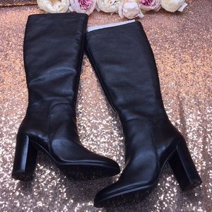 Kenneth Cole Black Leather Tall Boots 8M